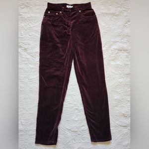 Burgundy high wasted velvet pants